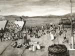 la barge; dessin préliminaire
