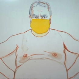Pas content; dessin préliminaire