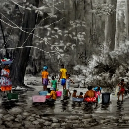 Lessive à la rivière